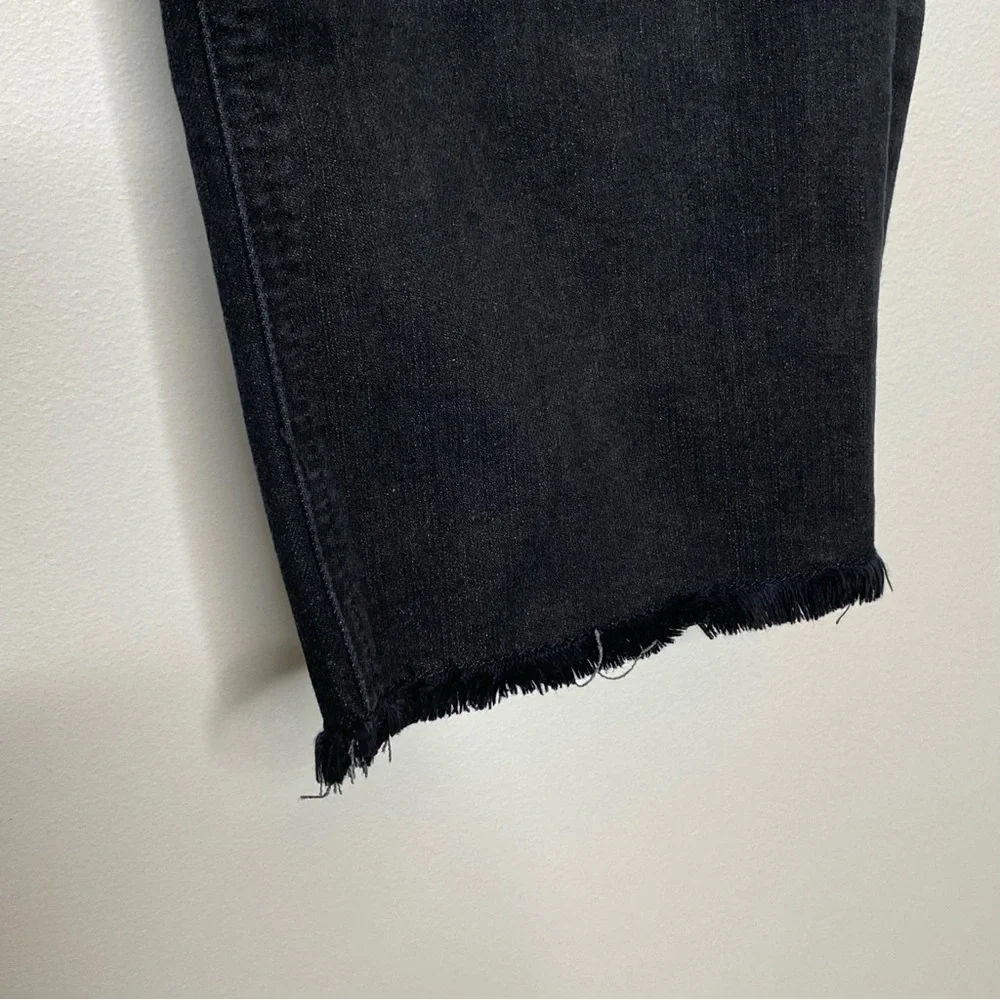 Kate Spade High Rise Broome Street Straight Leg Cropped Frayed Hem Jeans